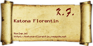 Katona Florentin névjegykártya
